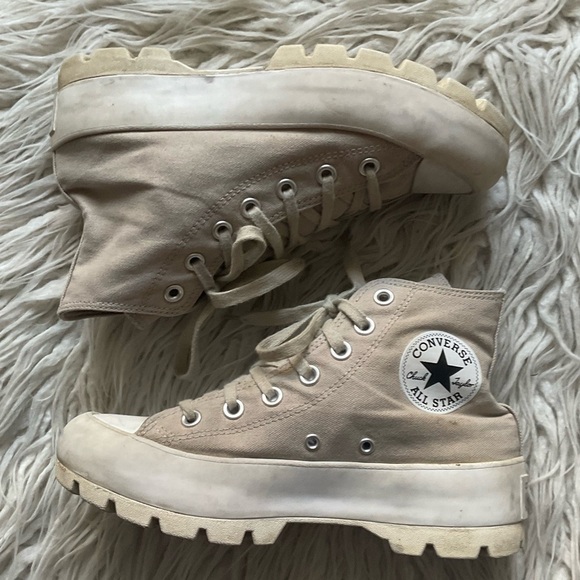 Converse Chuck Taylor All Star Lugged Desert Sand Platform Hi Top Sneakers Sz 7 - Picture 5 of 15
